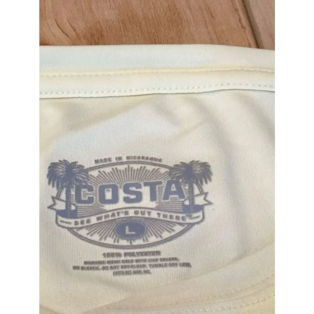 Costa Men's Sun Swim Fishing Long Sleeve Tee Shirt Yellow Large *CALL-OUTS*